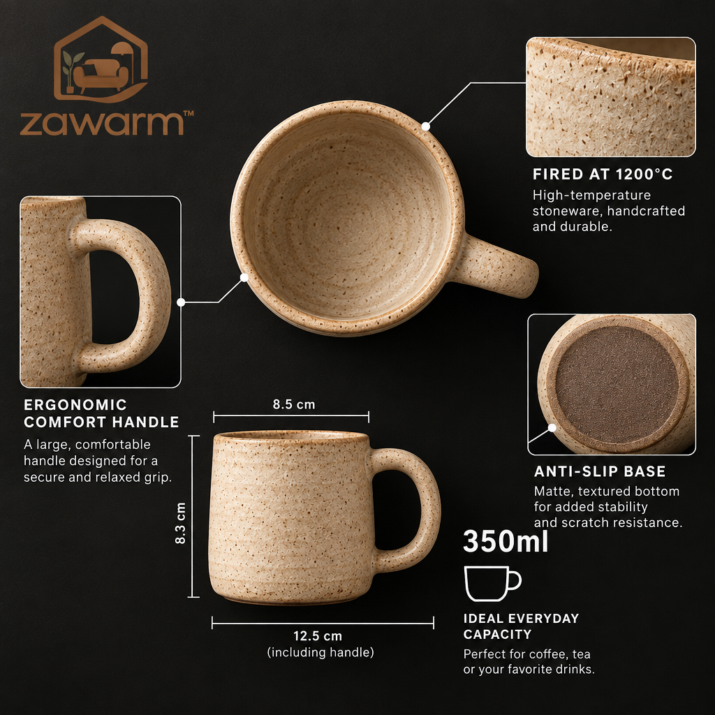 zawarm™ Vintage-Style Stoneware Mug