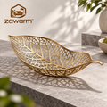 zawarm™ Openwork Metal Art Fruit Bowl with Leaf-Vein Design