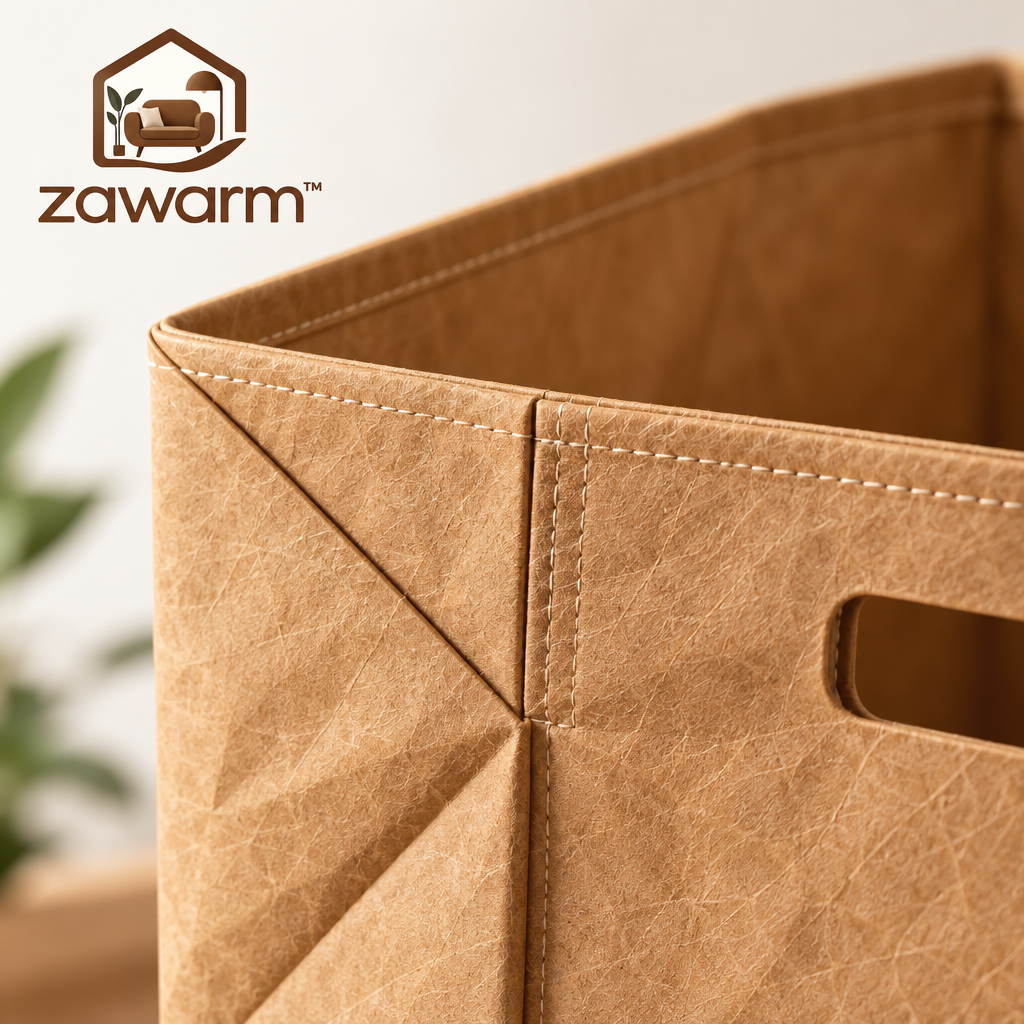 zawarm™ Washable Kraft Paper Origami-Style Laundry Basket